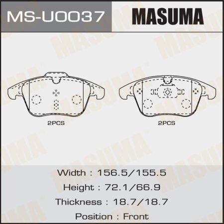 Brake pads Masuma, MS-U0037
