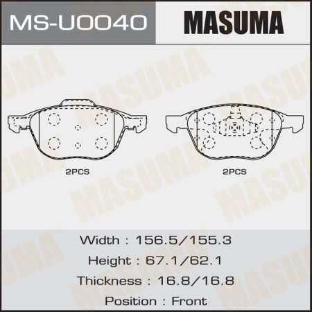 Brake pads Masuma, MS-U0040