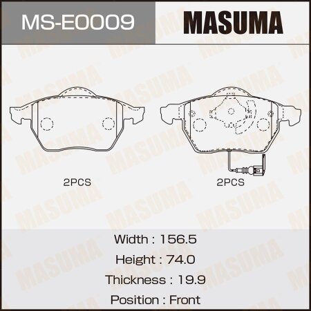 Brake pads Masuma, MS-E0009