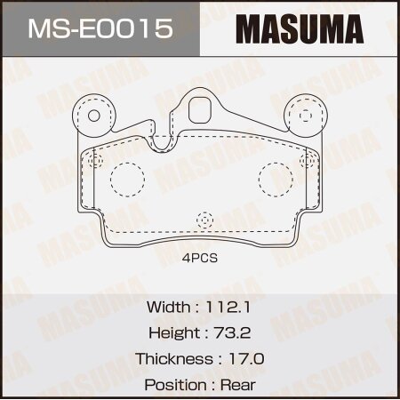 Brake pads Masuma, MS-E0015