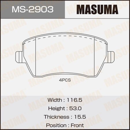 Brake pads Masuma, MS-2903