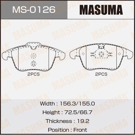 Brake pads Masuma, MS-0126