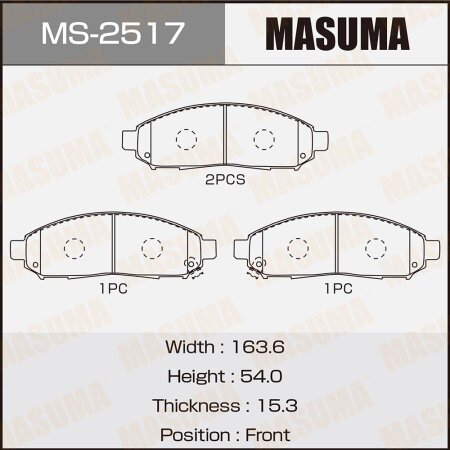 Brake pads Masuma, MS-2517