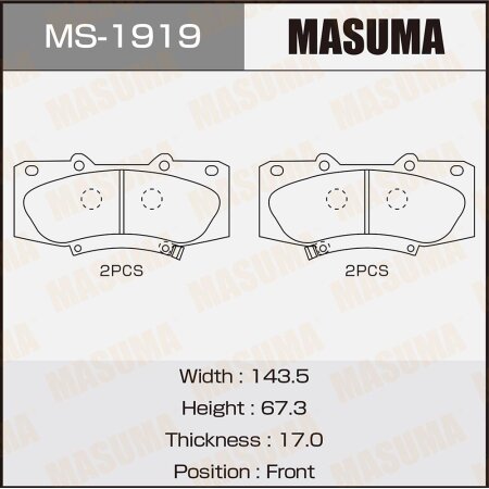 Brake pads Masuma, MS-1919