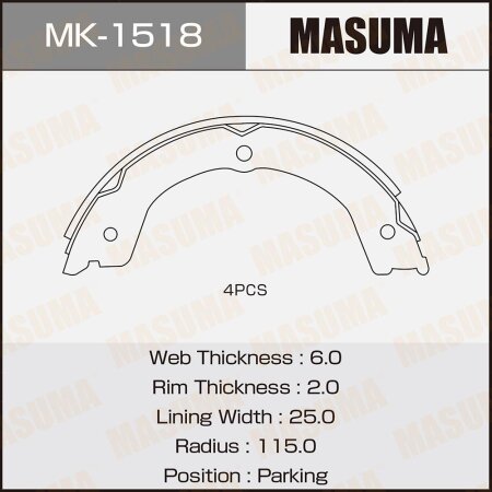 Brake shoes Masuma, MK-1518