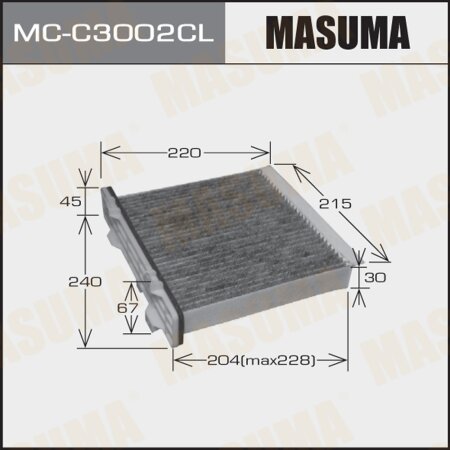 Cabin air filter Masuma charcoal, MC-C3002CL