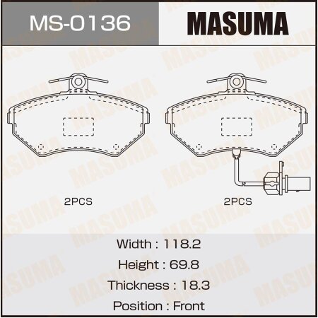 Brake pads Masuma, MS-0136