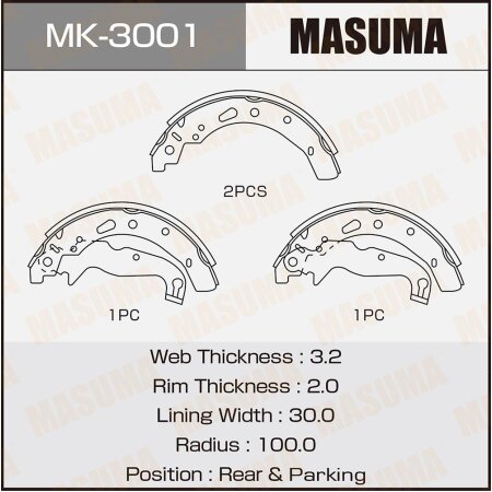 Brake shoes Masuma, MK-3001