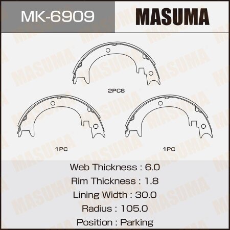 Brake shoes Masuma, MK-6909