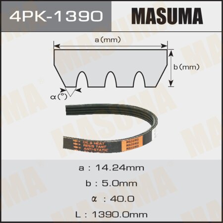 Drive V-Ribbed belt Masuma, 4PK-1390