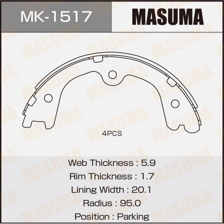 Brake shoes Masuma, MK-1517