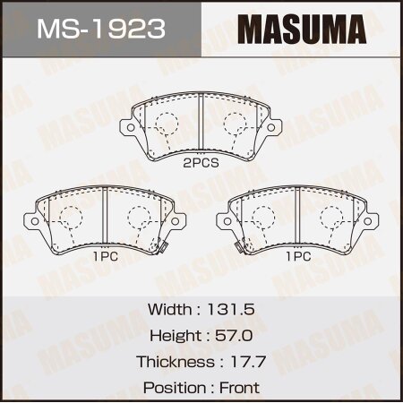 Brake pads Masuma, MS-1923