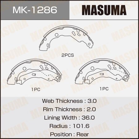 Brake shoes Masuma, MK-1286