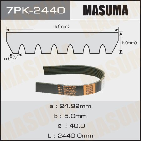 Drive V-Ribbed belt Masuma, 7PK-2440
