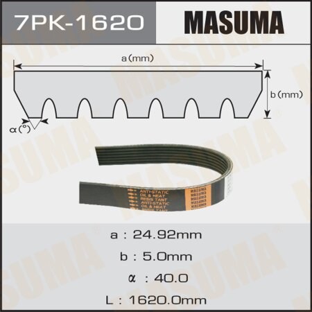 Drive V-Ribbed belt Masuma, 7PK-1620