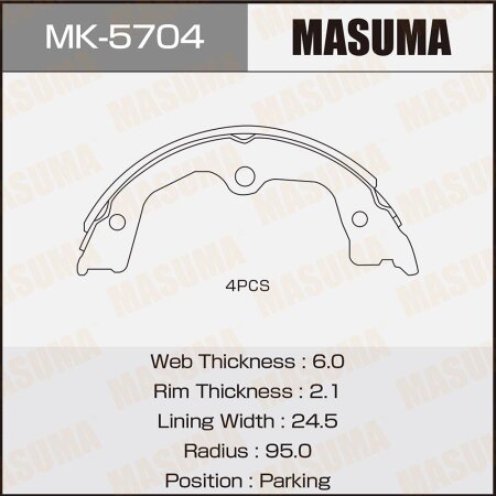 Brake shoes Masuma, MK-5704