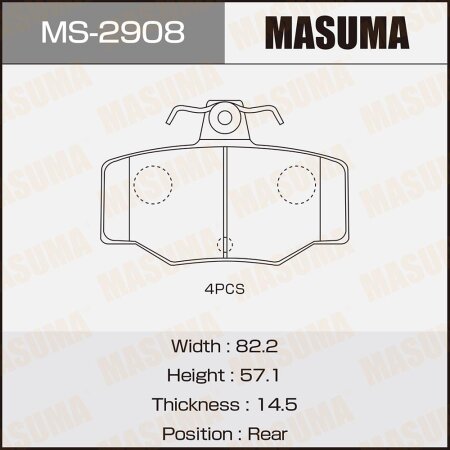 Brake pads Masuma, MS-2908