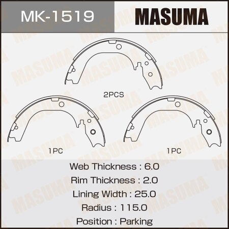 Brake shoes Masuma, MK-1519