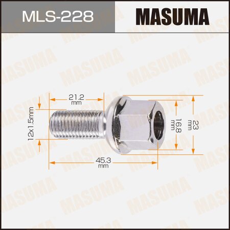 Wheel bolt Masuma M12x1.5(R) , MLS-228