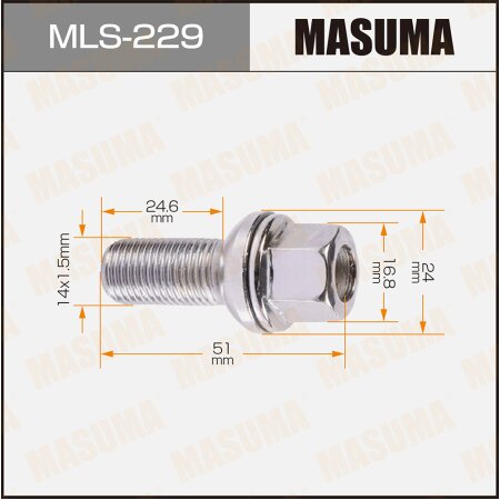 Wheel bolt Masuma M14x1.5(R) , MLS-229