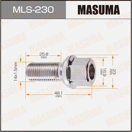 Wheel bolt Masuma M14x1.5(R) , MLS-230