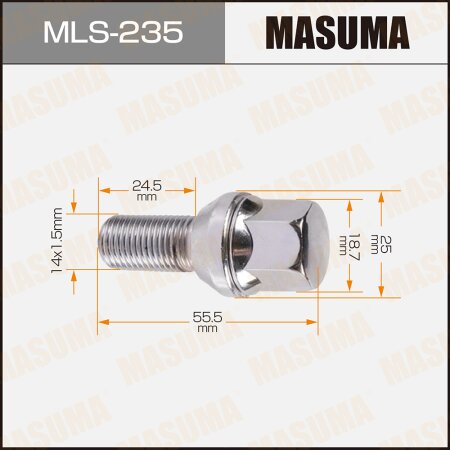 Wheel bolt Masuma M14x1.5(R) , MLS-235