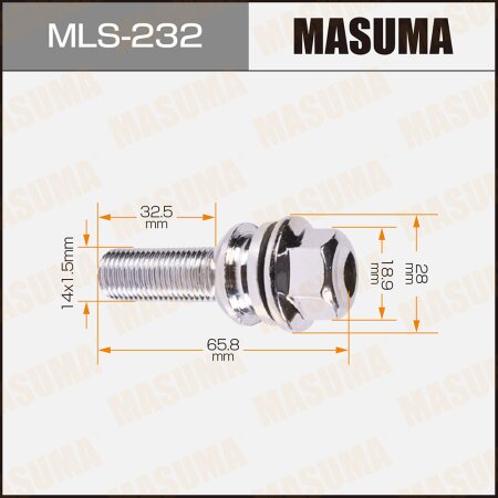 Wheel bolt Masuma M14x1.5(R) , MLS-232