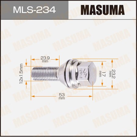 Wheel bolt Masuma M12x1.5(R) , MLS-234