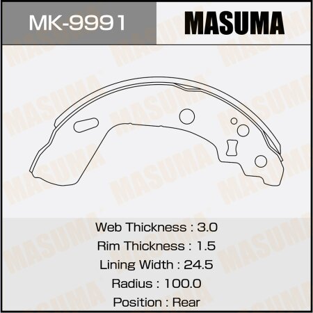 Brake shoes Masuma, MK-9991