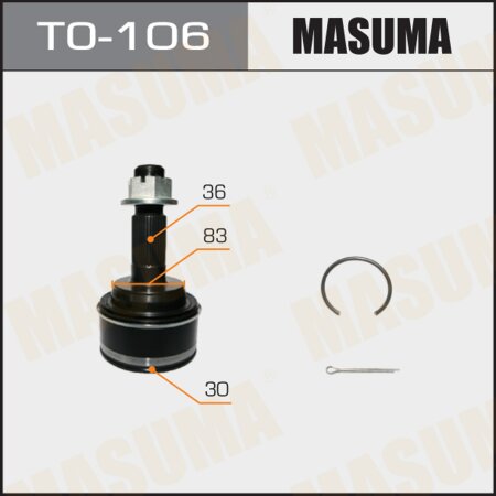 CV joint (outer) Masuma 30x83x36 (without dust boot), TO-106