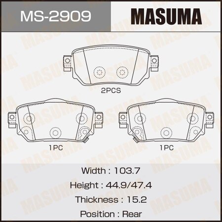 Brake pads Masuma, MS-2909