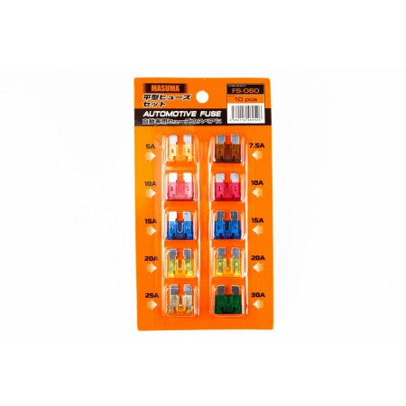 Car fuse Masuma standard, set of 10 pcs (7.5 - 30A), FS-060