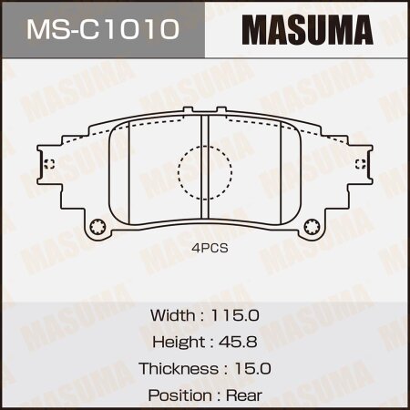 Brake pads Masuma, MS-C1010