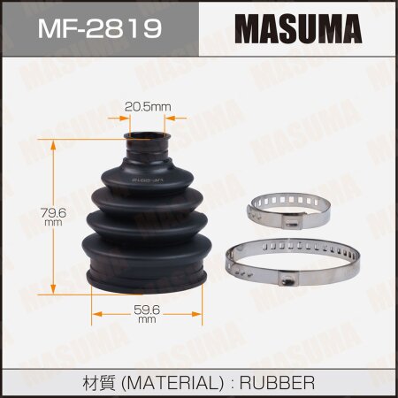 CV Joint boot Masuma (rubber), MF-2819