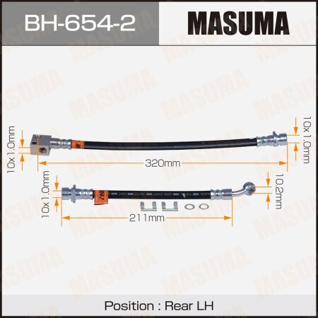 Brake hose Masuma, BH-654-2