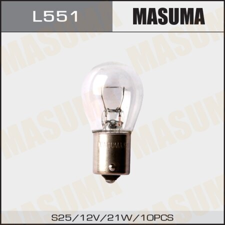 Bulb Masuma P21W (BA15s, S25) 12V 21W single pin, L551
