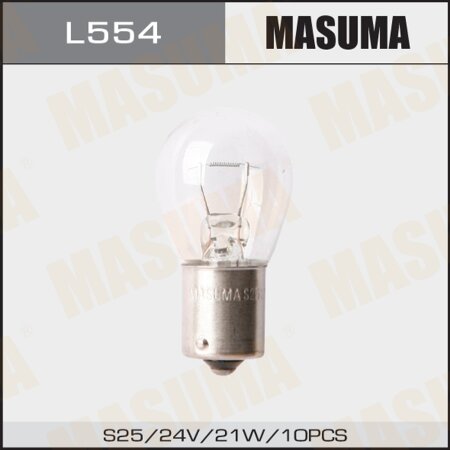 Bulb Masuma P21W (BA15s, S25) 24V 21W single pin, L554