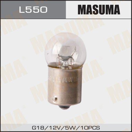 Bulb Masuma R5W (BA15s, G18) 12V 5W single pin, L550