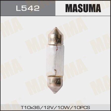 Bulb Masuma Festoon C10W (SV8,5, T10x37) 12V 10W, L542