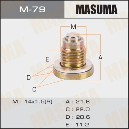 Oil drain plug Masuma (with magnet) M14x1.5, M-79