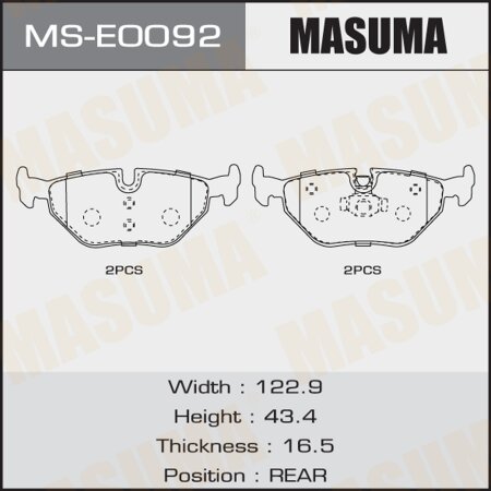 Brake pads Masuma, MS-E0092