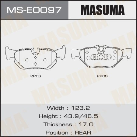 Brake pads Masuma, MS-E0097