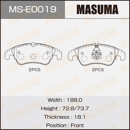 Brake pads Masuma, MS-E0019