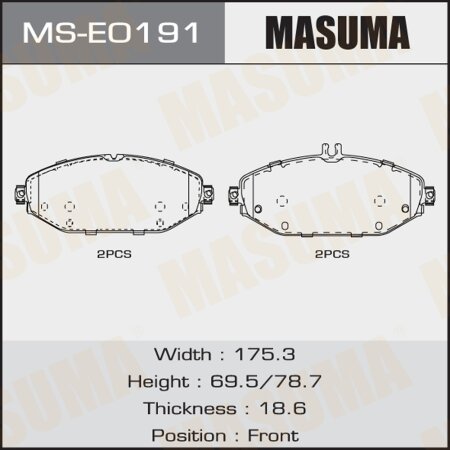 Brake pads Masuma, MS-E0191