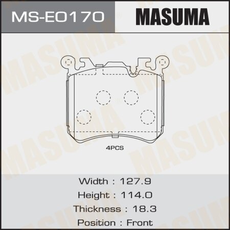 Brake pads Masuma, MS-E0170