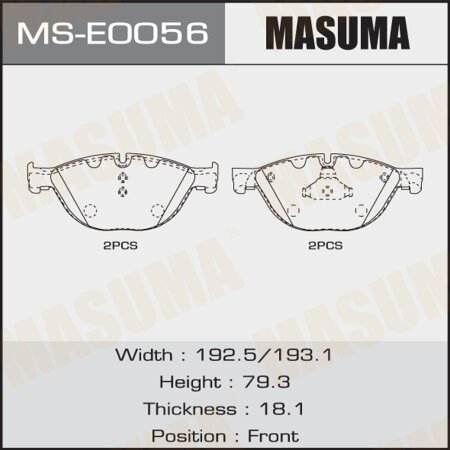 Brake pads Masuma, MS-E0056