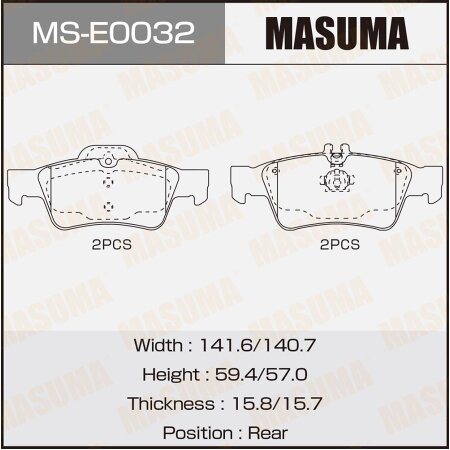 Brake pads Masuma, MS-E0032