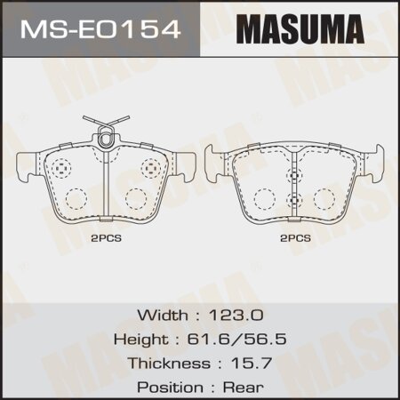 Brake pads Masuma, MS-E0154