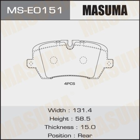 Brake pads Masuma, MS-E0151