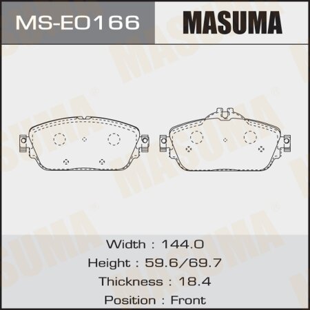 Brake pads Masuma, MS-E0166